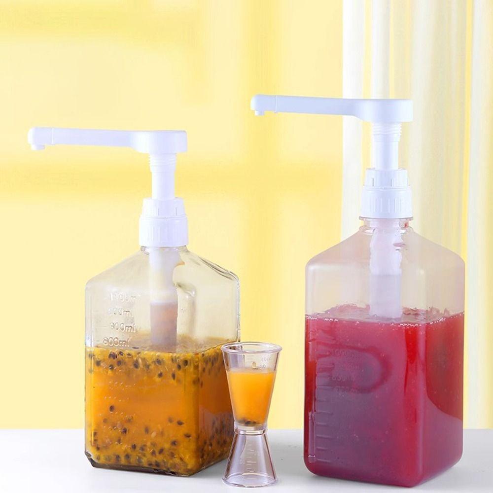 Large Capacity Syrup Drip Dispenser with Scale Lotion Dispensing Bottle Coffee Syrup Press Bottle