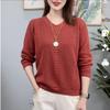 Elegant V-neck Knit Sweater for Women - Chic & Versatile Slimming Base Layer, 2025 Spring/Autumn Collection