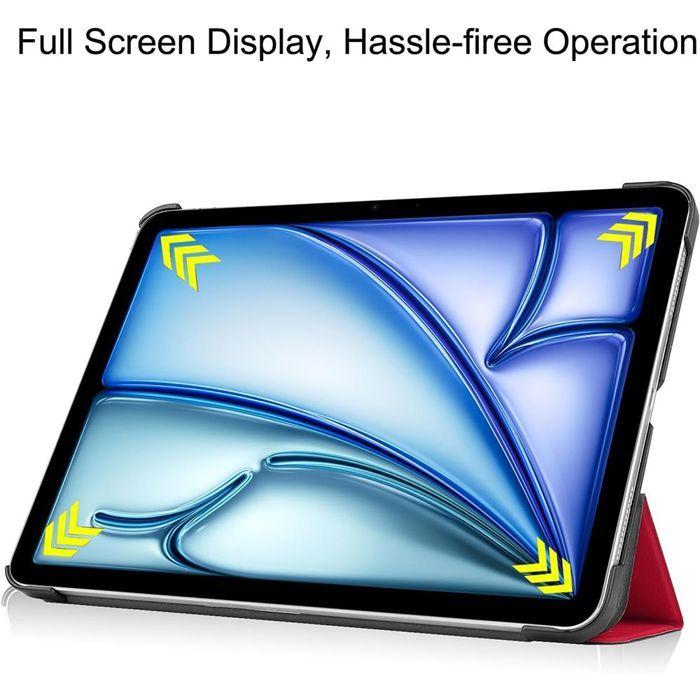 Coque + Verre Trempé - pour iPad Air 11 Pouces - Rouge - Protection Slim - Fonction Support - 2024/2025