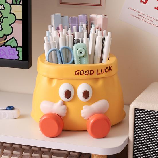 Cartoon Pen Holder Large Capacity Storage Box Stationery Container Holder Home Office Desktop Decoration Ornament