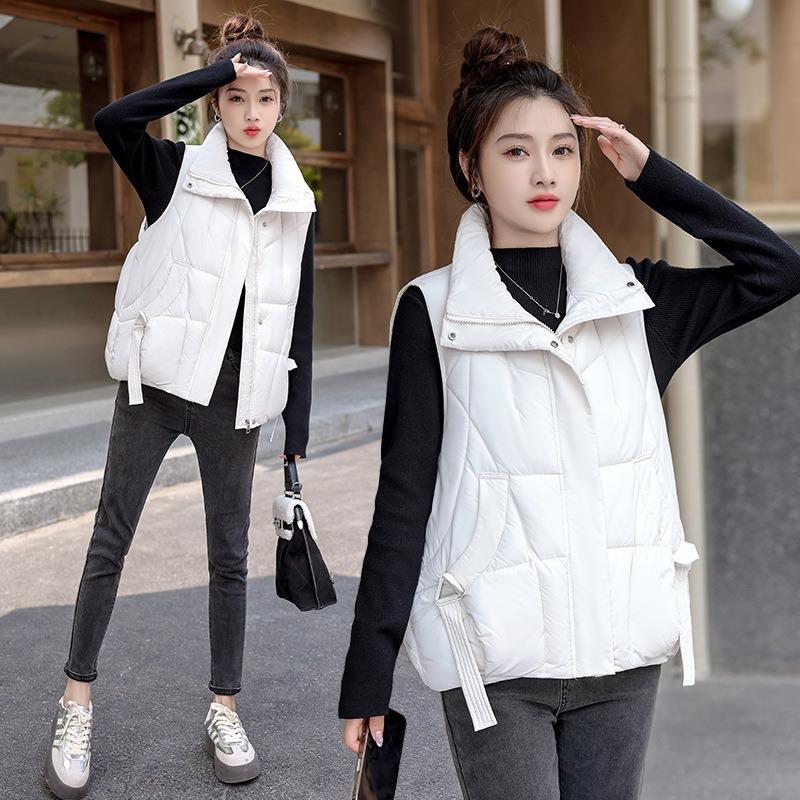 Cotton vest short women's autumn and winter new loose and thin temperament stand-up collar versatile cotton vest