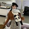 Korean Soft Girl Chic Scarf: Cute Knitted Tiger Wool Shawl for Students