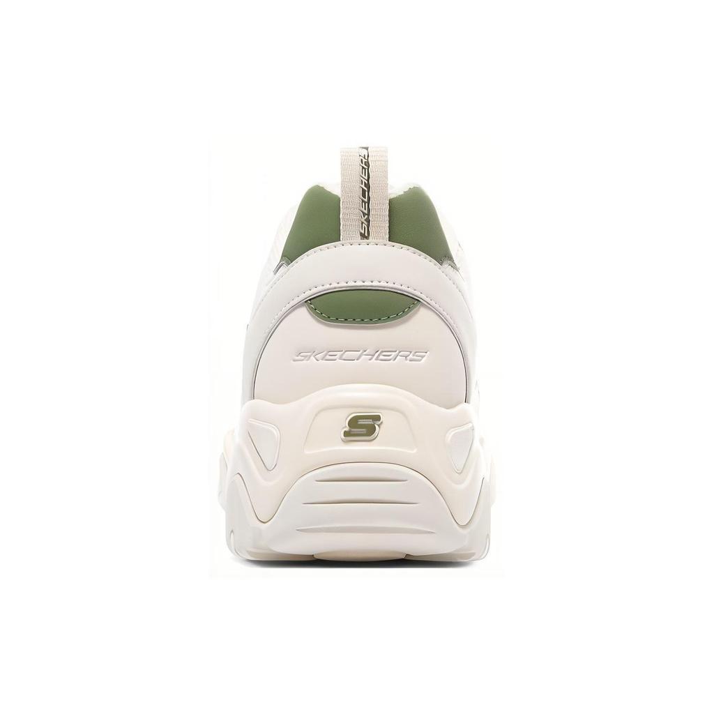 Skechers DLites 2.0 Monster Sweetheart Leather Fabric Synthetic Leather Retro Patchwork Low Top Dad Shoes Men Sneakers White Green 894155-NTOL