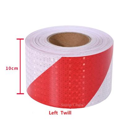 10cm*5M Trailer Reflective Tape Strips High Visibility Red And White Left Or Right Self-Adhesive Outdoor Waterproof Car Stickers