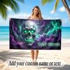 Skull Gothic Theme Soft Beach Towel Personalized Custom Name Text Towel Portable for Beach Pool Travel