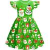 Christmas New Children'S Flying Sleeve Dress 3D Digital Printing Christmas Day Performance Dress