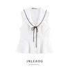 Jnleaog Autumn New Women's Clothing Fashion Style Stylish Bows Trim Poplin Tops 3152006