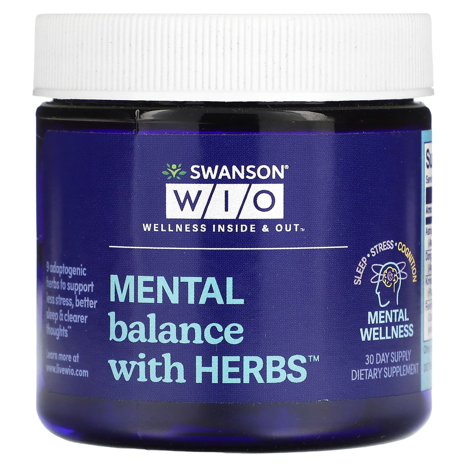 

Swanson WIO, Mental Balance, Herbal, 30 Capsules