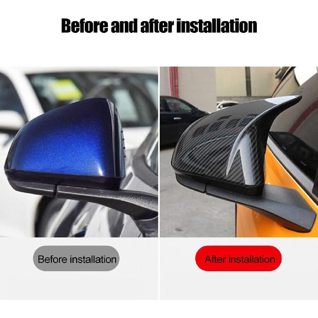 GSRECY Side Door Rear View Mirror Cover Cap Rearview Mirrors Trim Exterior Accessories Compatible with Ford Mustang 2015-2022, Without Turn Signal