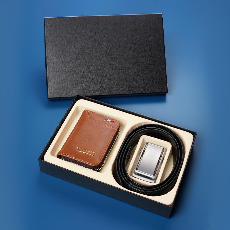 

Мужской Повседневный Подарочный Ремень Кошелек Подарочная Коробка Автоматическая Пряжка Брючный Ремень Набор Кошелек 130cm