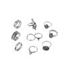 Retro Fashion Personality Exaggerated Engraving Buddha Statue Diamond Snake 10-Piece Ring