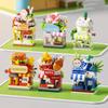 moc building blocks city street view flower shop particle building blocks farmers market bricks construction set for Adults gift