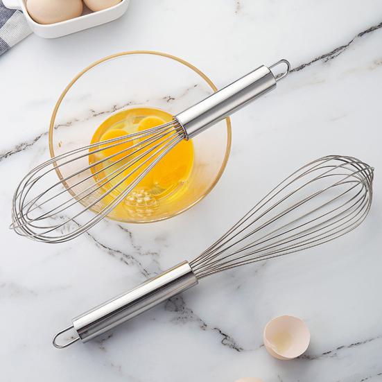 Egg Whisk Balloon Shape Heat-Resistant Stainless Steel DIY Fondant Cake Egg Beater for Kitchen