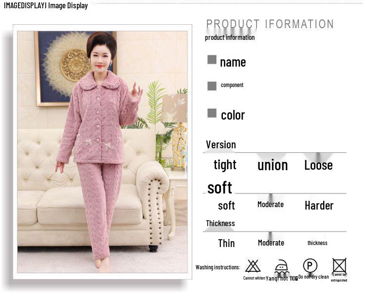 Mamas Schlafanzug: Damen Übergröße Korallenfleece Winterset - Warme Outdoor-Homewear für Mittelalte & Ältere