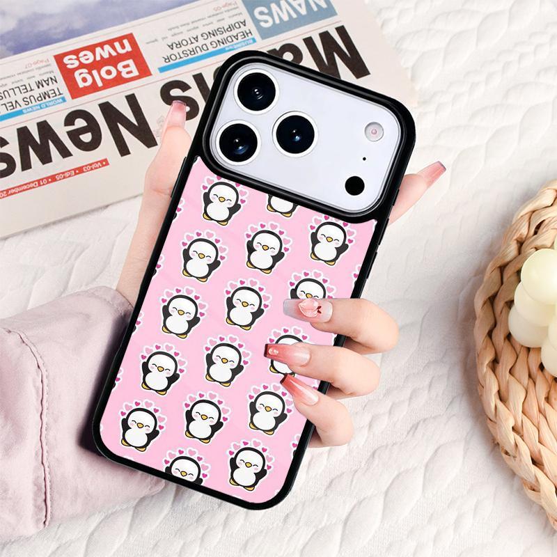 Cartoon-Pinguin-Handyhülle für iPhone 17 16e 15 14 13 12 11 Pro Max Air Mini Weiche Schutzhülle