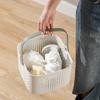 Portable bath basket Bathroom toiletries Storage basket Student special light luxury bath basket Square drain bath basket