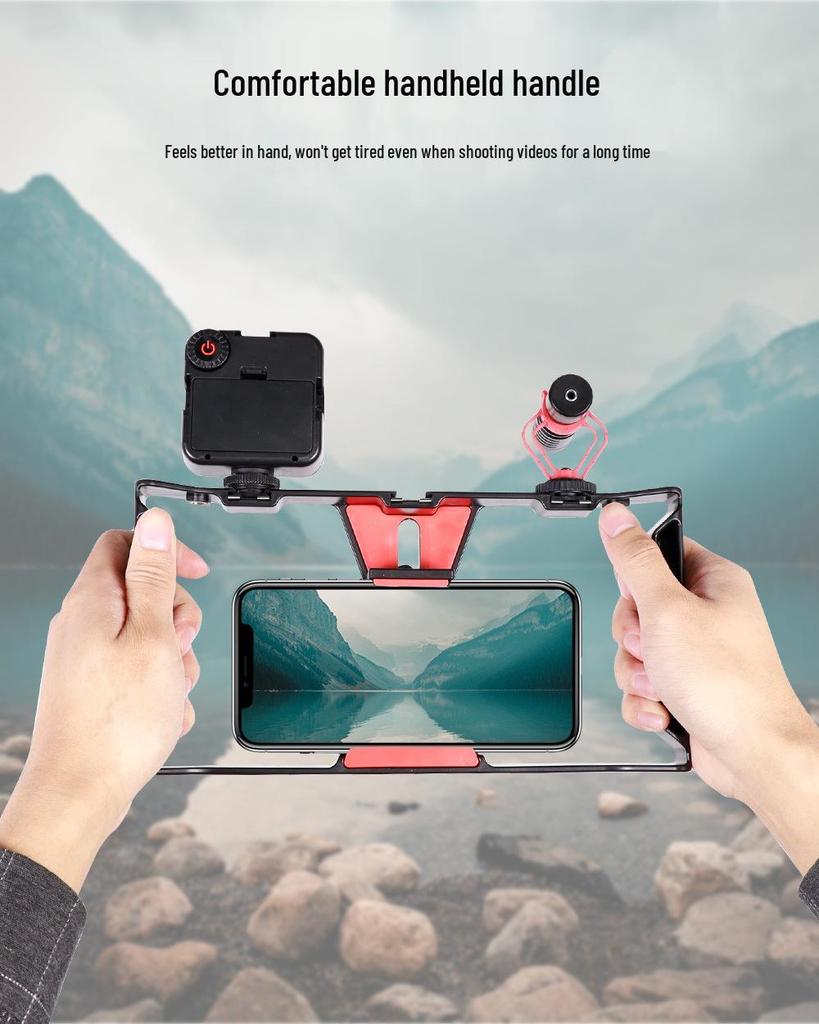 Desktop Tripod Stabilizer for Mobile Live Broadcast with Rabbit Cage Frame