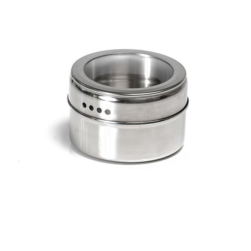 

Magnetic Spice Jars Sealed Barbecue Storage Box Powder Box Stainless Steel Wall-mounted Seasoning Tank Set with Seasoning Tank