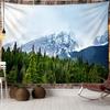 Mountains Psychedelic Tapestry Starry Sky Wall Hanging Star Stars Leaf Village Dorm Decor Blanket 130Cm Woven Personalized