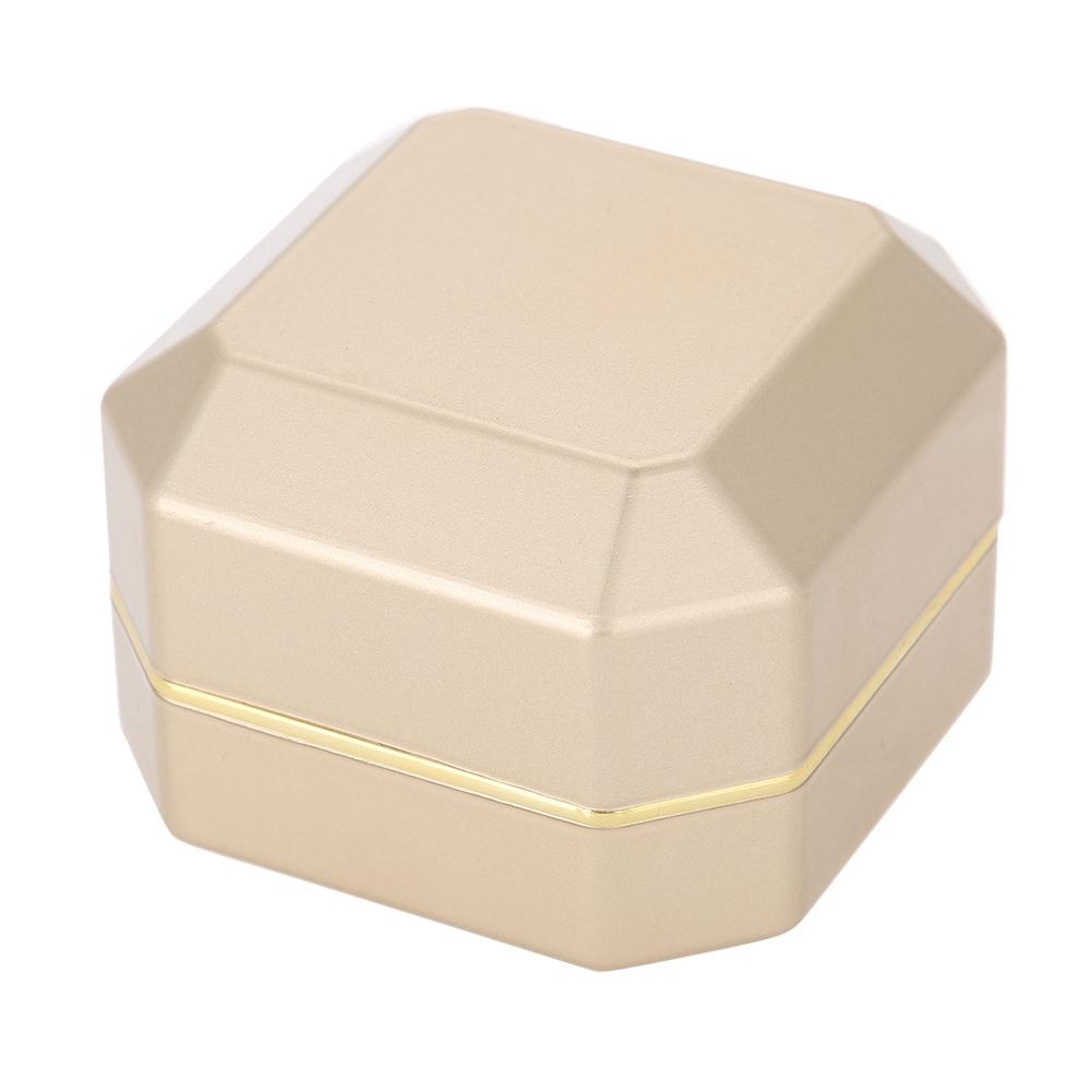 Luxuriöse Schmuckschatulle für Ringe, Anhänger und Halsketten, Hochzeitsgeschenk mit LED-Licht für den Heiratsantrag (Ringschachtel)