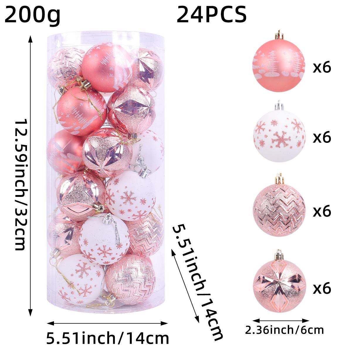 

Рождественский расписной елочный шар, украшение в виде гальванизированного пластикового шара, набор для рождественской елки, подвесной шар, упаковка в виде бочки