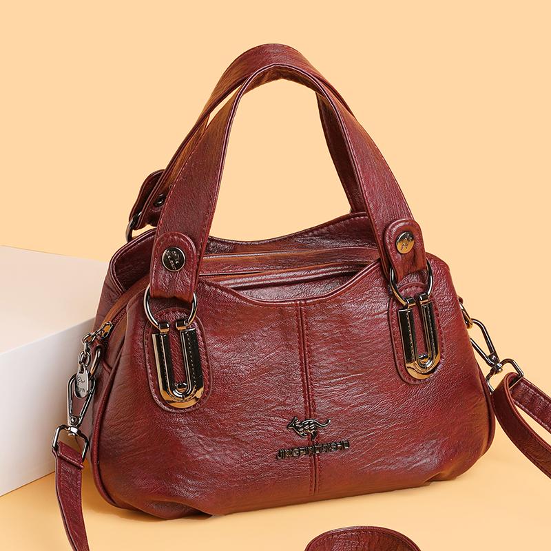 Handbag Women's PU Shoulder Bag Middle-aged And Elderly Mother Bag