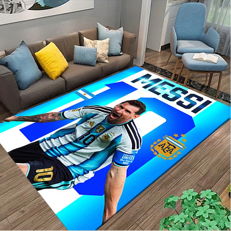 1pc Football Star Messi Printed Chair Rug for Home Office Use, Living Room Kitchen Game Room Area Carpet