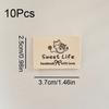 10PCS Cotton Fold-over Label Vintage Style Apparel Label Minimalist Bag Tag Wave Point Bear Cloth Label 3x2.5cm/3.7x3cm