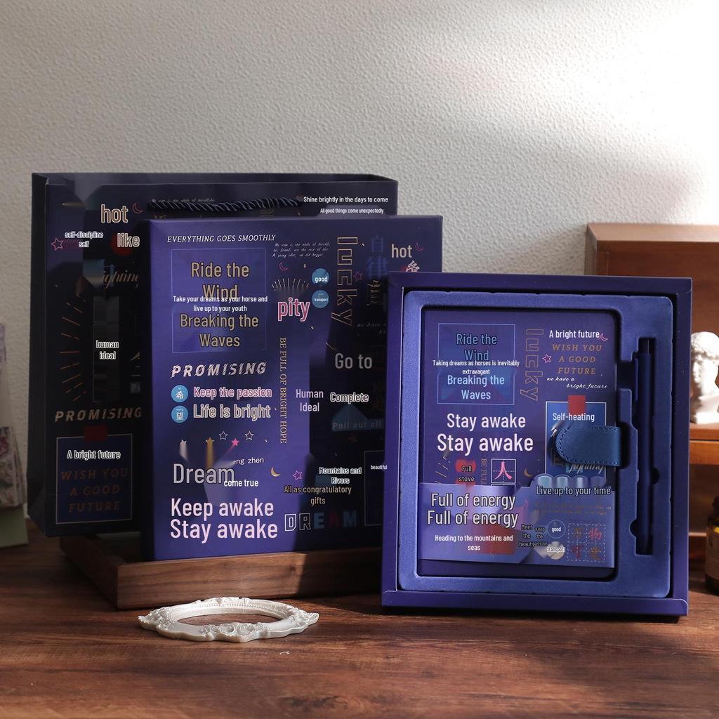 Artistic Oil Painting Notebook Gift Set with Retro PU Magnetic Buckle - Ideal for Business or Student Souvenirs.