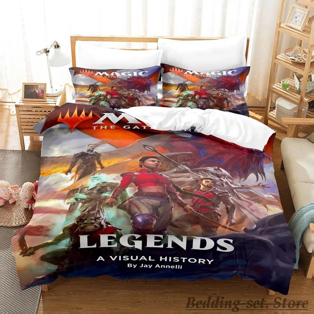 New M-Magic The Gathering Bedding Set Cartoon Anime Three-piece Set Adult Kid Bedroom Duvetcover Sets 3D Kawaii Twin Set