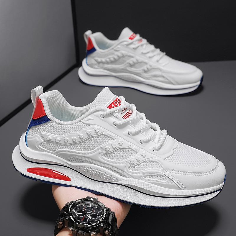 Summer Men's Shoes New Breathable Mesh Little White Shoes Men's Trend Versatile Platform Sports Shoes Casual Dad Trendy Shoes