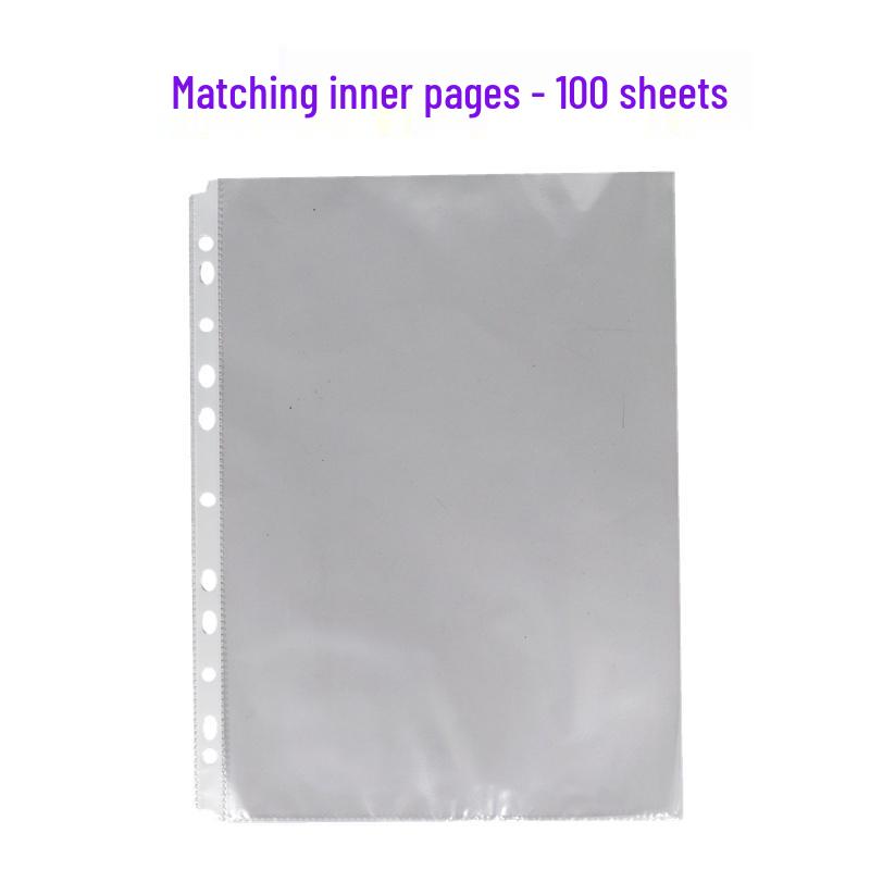 Clear A4 D-Ring Four-Hole Binder - Transparent Cover for Loose-Leaf Pages.