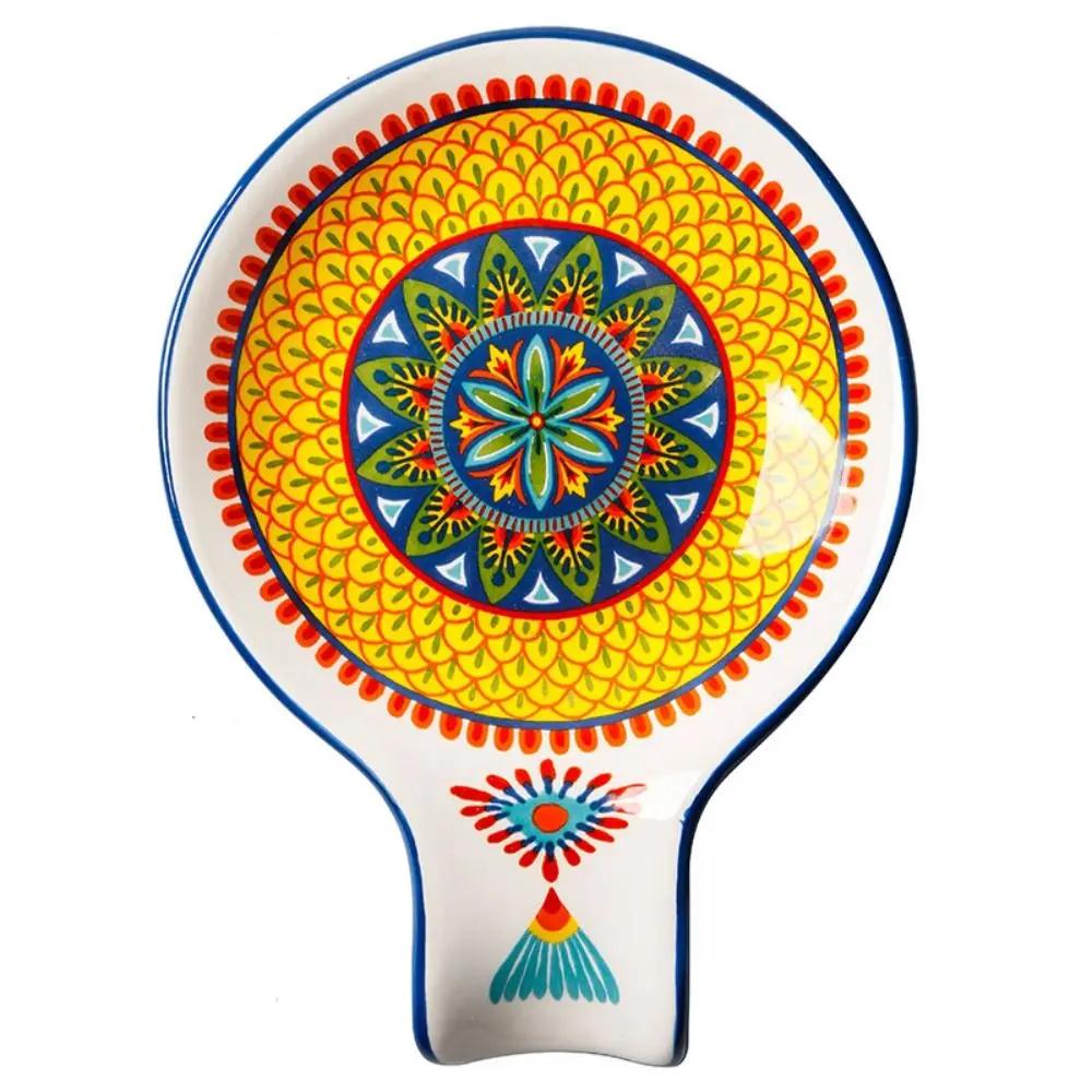 Ceramic Spoon Rest Irregular Snack Plate Modern Simplicity Household Spoon Shaped Snack Dishes Kitchen European-style Tableware