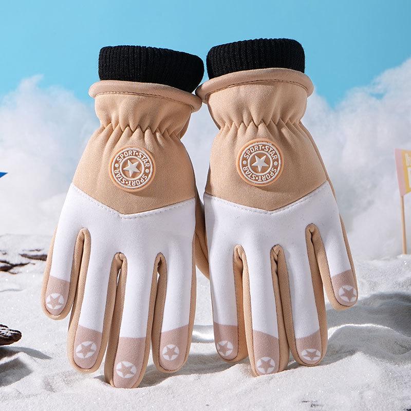 Kinder Wasserdichte Rutschfeste Winterhandschuhe, Fleecegefüttert für Radfahren bei kaltem Wetter und Schneespiel