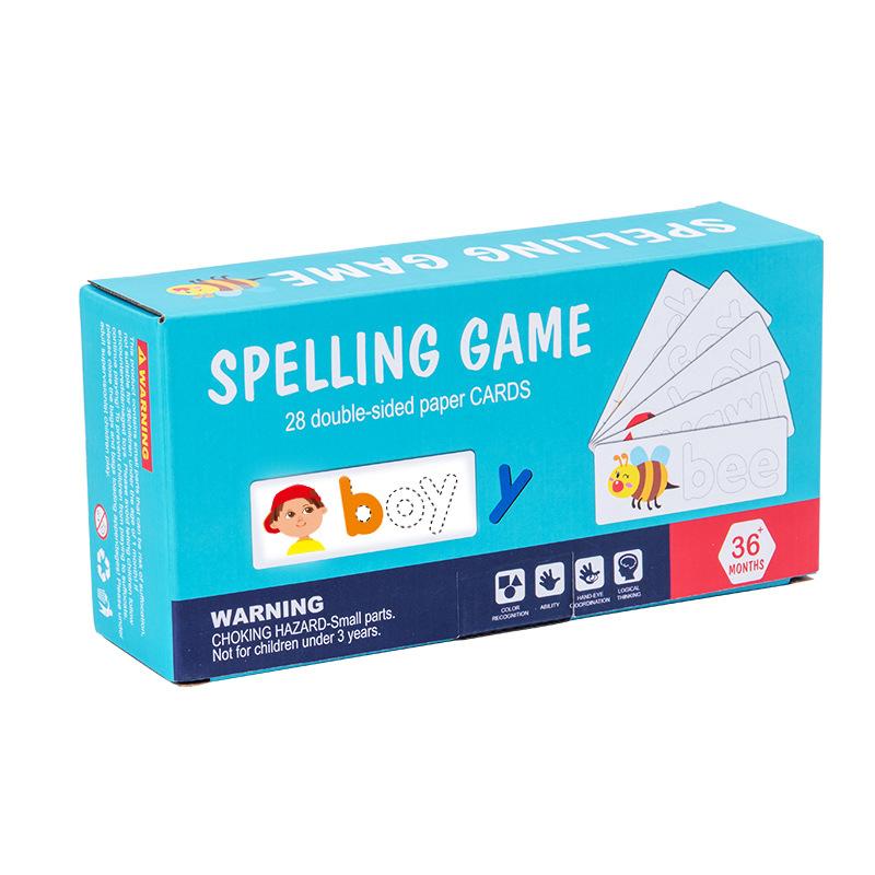 Wooden Spelling Game Children'S 26 English Letters Spelling Practice Early Education Cognitive Educational Toys