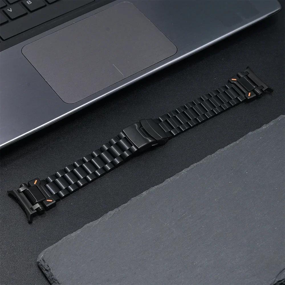 

Металевий титановий ремінець для Samsung Galaxy Watch Ultra 47 мм Чоловічий діловий ремінець для GALAXY WATCH 7 ULTRA 47 мм Розкішний браслет Correa Galaxy Ultra 47mm чорний