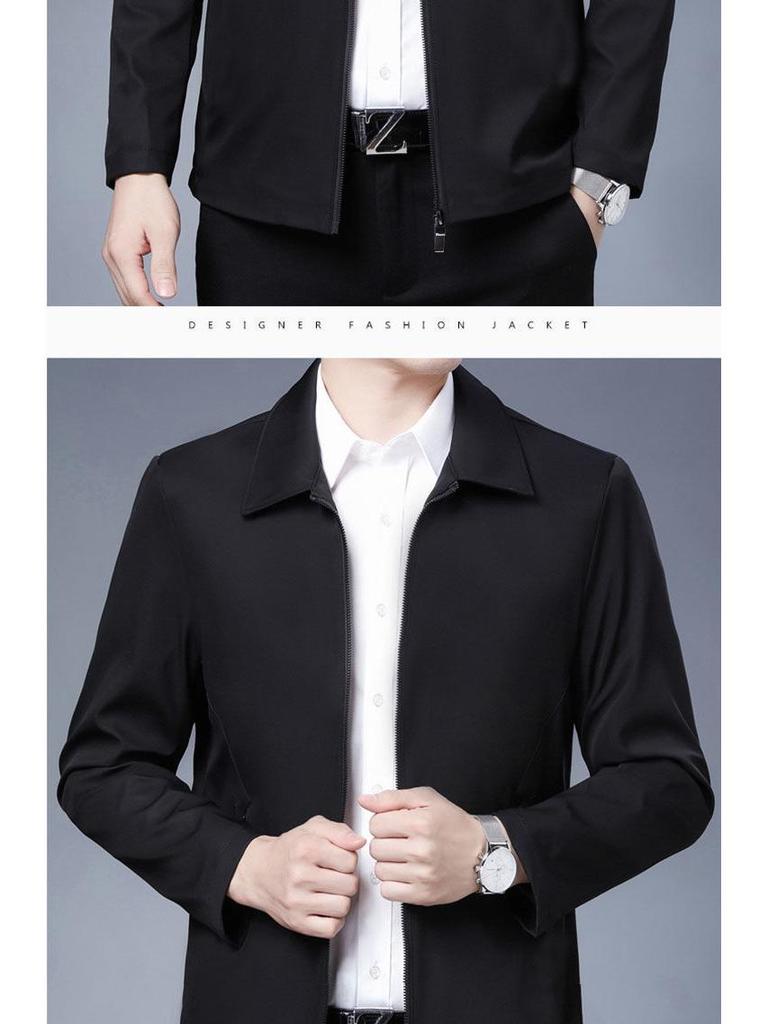 2021 Men's Spring & Autumn Casual Lapel Jacket for Middle-aged and Elderly
