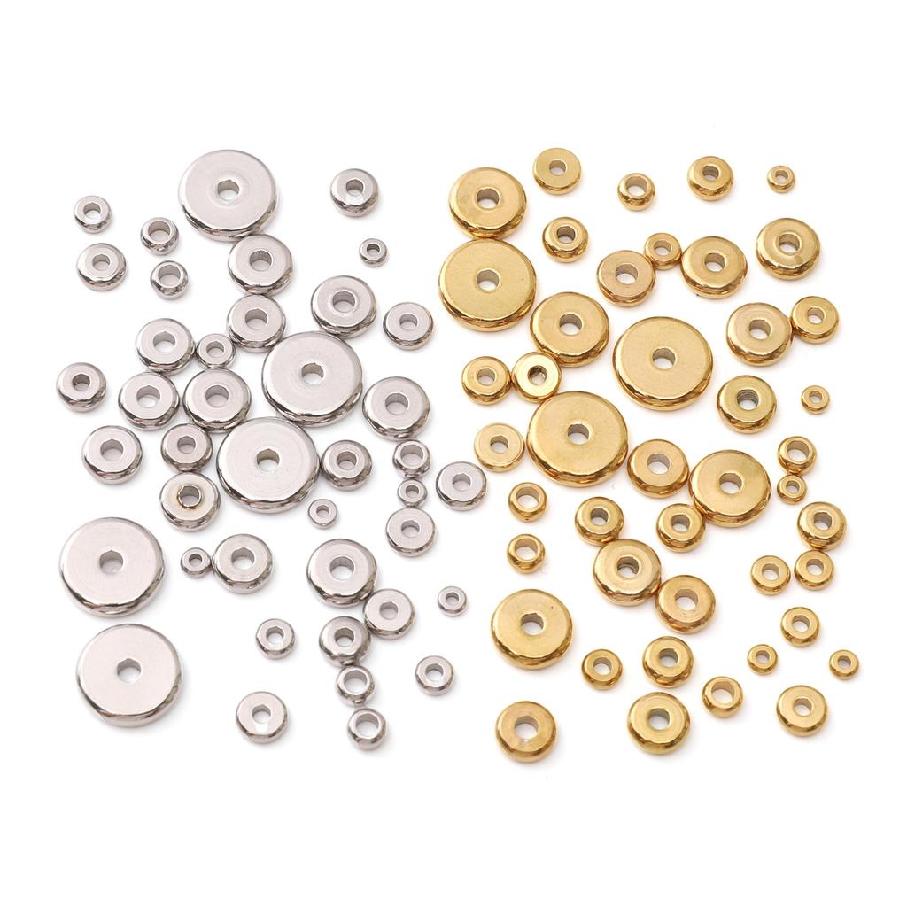 5-100 Piezas Acero Inoxidable Espaciadores Circulares Planos Para Pulsera DIY Collar Accesorios para Hacer Joyería