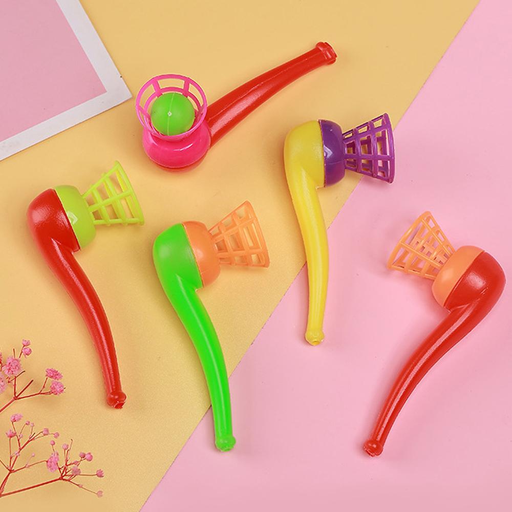 5/10/20Pcs Ball Blowing Pipe Random Color Floating Blow Suspended Ball Game Toy for Kids Birthday Party Baby Shower Gifts