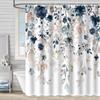 Bathroom Floral Shower Curtain, Retro Flower Farmhouse Flower Plant Butterfly Animal Bohemia, Bathtub Shower Curtain With Hooks