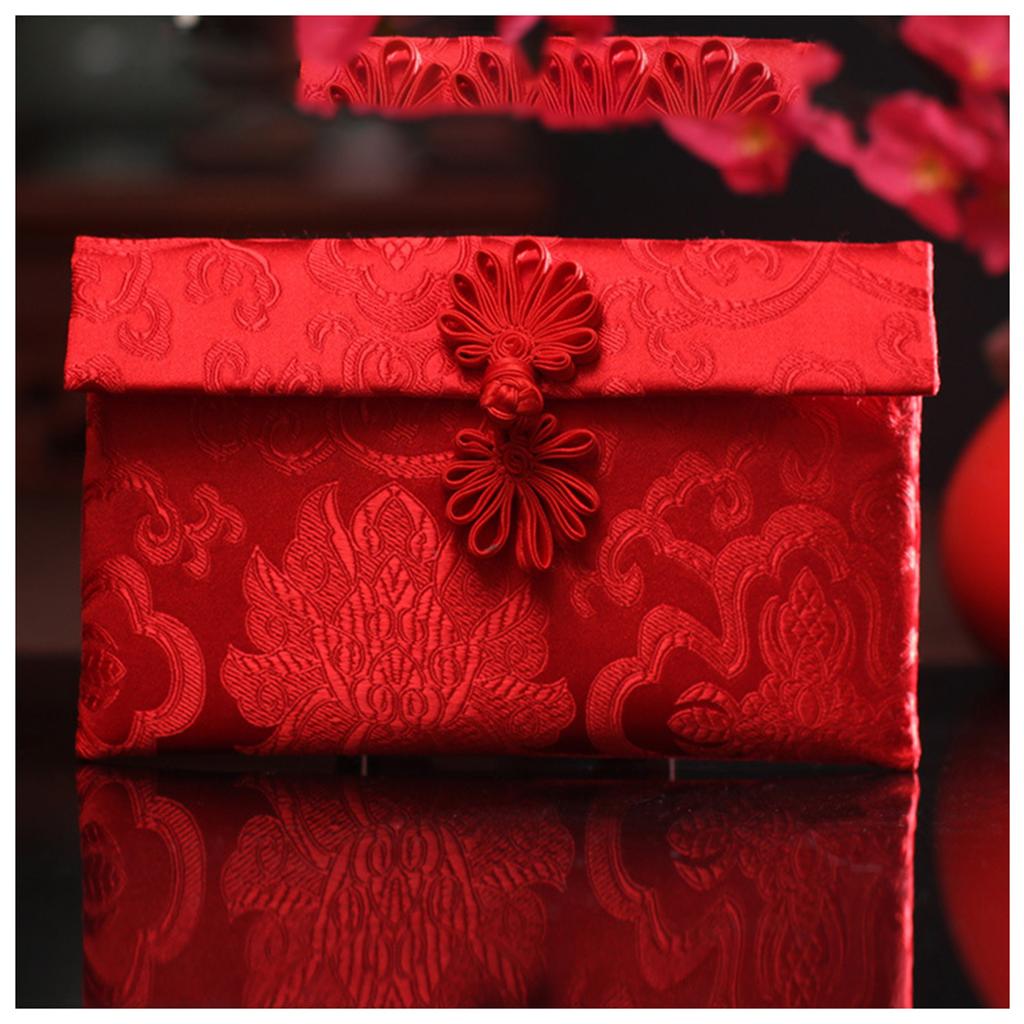Chinese Brocade Red Envelope Bag Spring Festival Luck Red Packets Bag 2026 New Year Decoration For Chinese Wedding Birthday