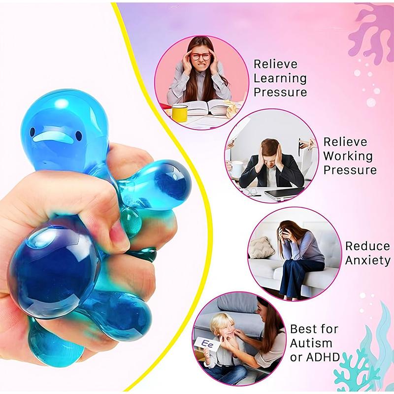 Noctilucent Squishy Ocean Cube Fun Blue Slow-Rising Squishy Toy Squeeze Stress Relief Portable Relaxing Fidget for Small Gift