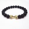 S460 Hot-selling Jewelry, Volcanic Stone Bracelet, Lava Bracelet, Metal Dumbbell Accessories, Yiwu Small Commodities