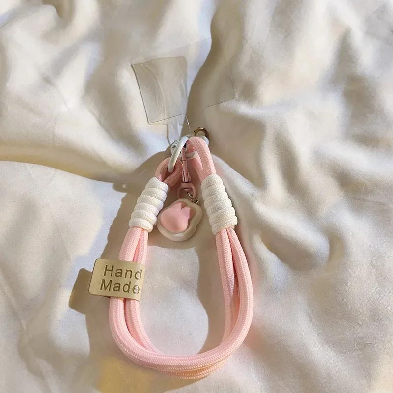 

1 шт. шикарный корейский ремешок для телефона для ключей Kawaii Bear Bunny Heart Star ремешок для телефона с прокладкой нашивка брелок для ключей наушники подвеска