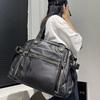 Ladies Washed Spice Girl Locomotive Bag Large Capacity Multi-Pocket Shoulder Crossbody Bag