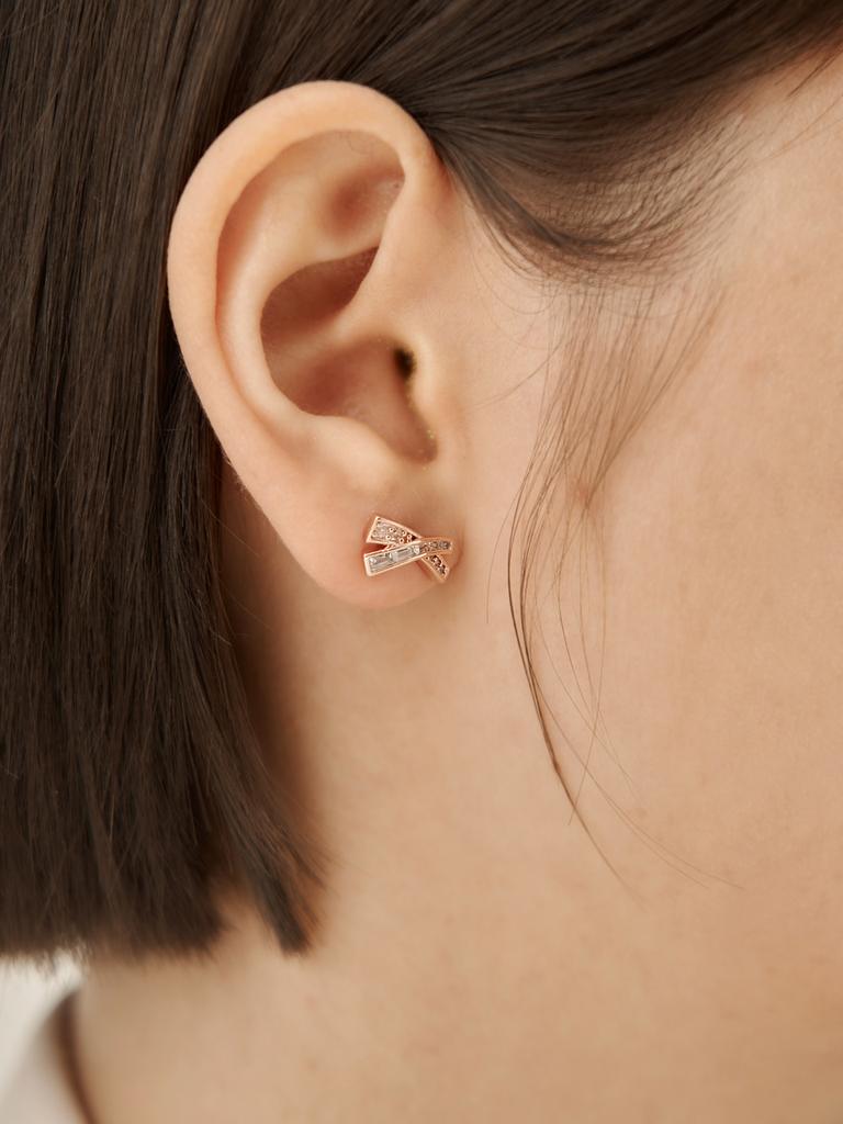 Ellejewelry 14K Gf Cross Cubic Point Earrings Elgpee568