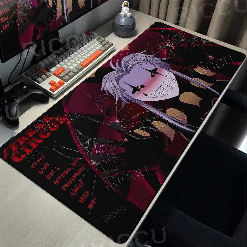 Game The F-freak C-circus Pierrot Mouse Pad Non Slip Rubber Edge Locked Thickened Laptop Gaming Computer Keyboard Aesthetics Rug