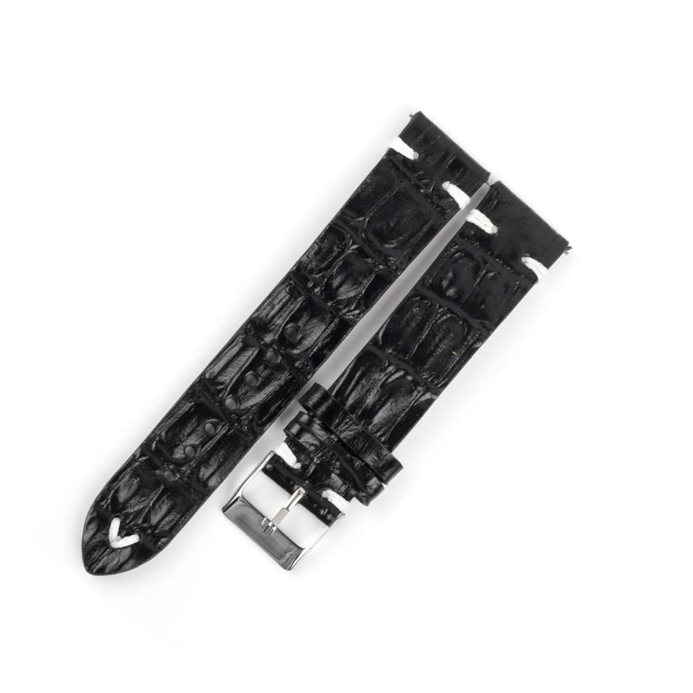 Crocodile Genuine Leather Watch Band Bracelet 18mm 20mm 22mm 24mm Black Coffee Alligator Cowhide Watch Strap for Men Women
