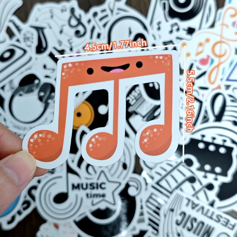 50 Stück Musik-Sticker in überlegener Qualität, wasserfest, aus hochwertigem Vinyl, für Scrapbooking