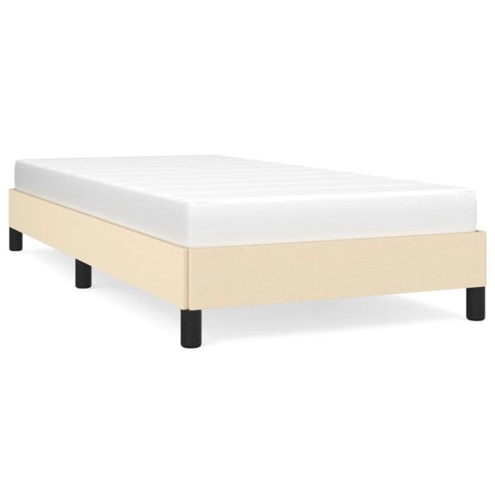 346685 vidaXL Cadre de lit Crème 90x190 cm Tissu